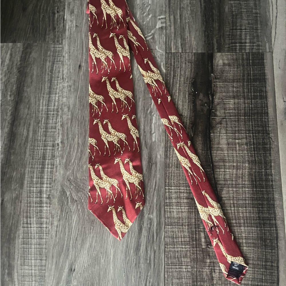 Ralph Lauren Men Tie. Giraffe pattern. Hand made.